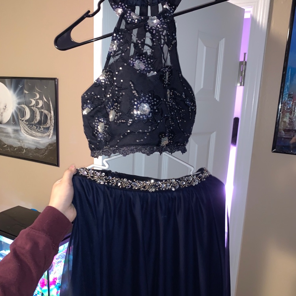 Beautiful 2 piece Navy Formal Dress